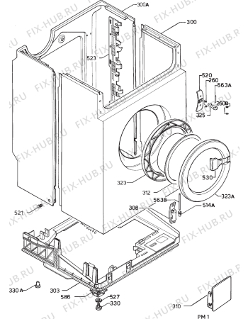 Взрыв-схема стиральной машины Rex RL53 - Схема узла Cabinet + armatures